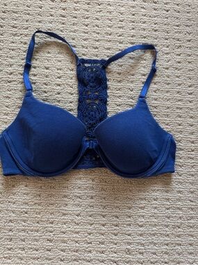 Victoria's Secret Navy Blue Lace Racerback Push-Up Bra